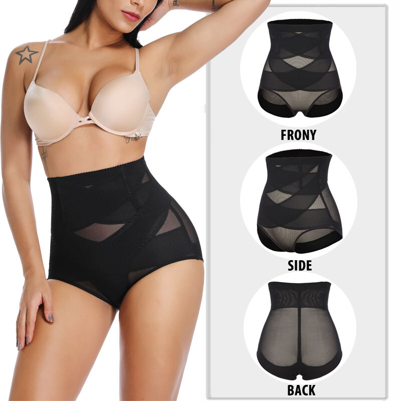 Women High Waist Panties Cross Compression abs Shaping Pants Slim Body Shaper UR