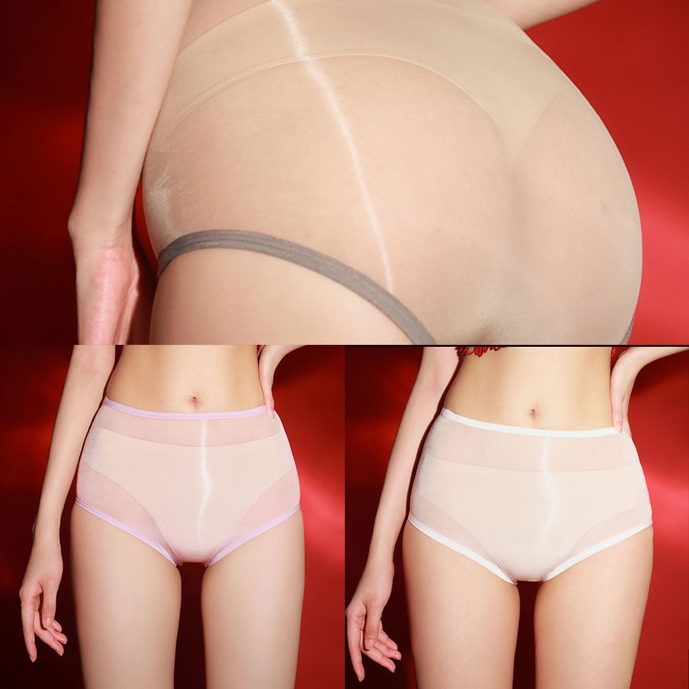 Skin Color Sexy for lingerie Women’s Oil Shiny Briefs Breathable Soft Panties