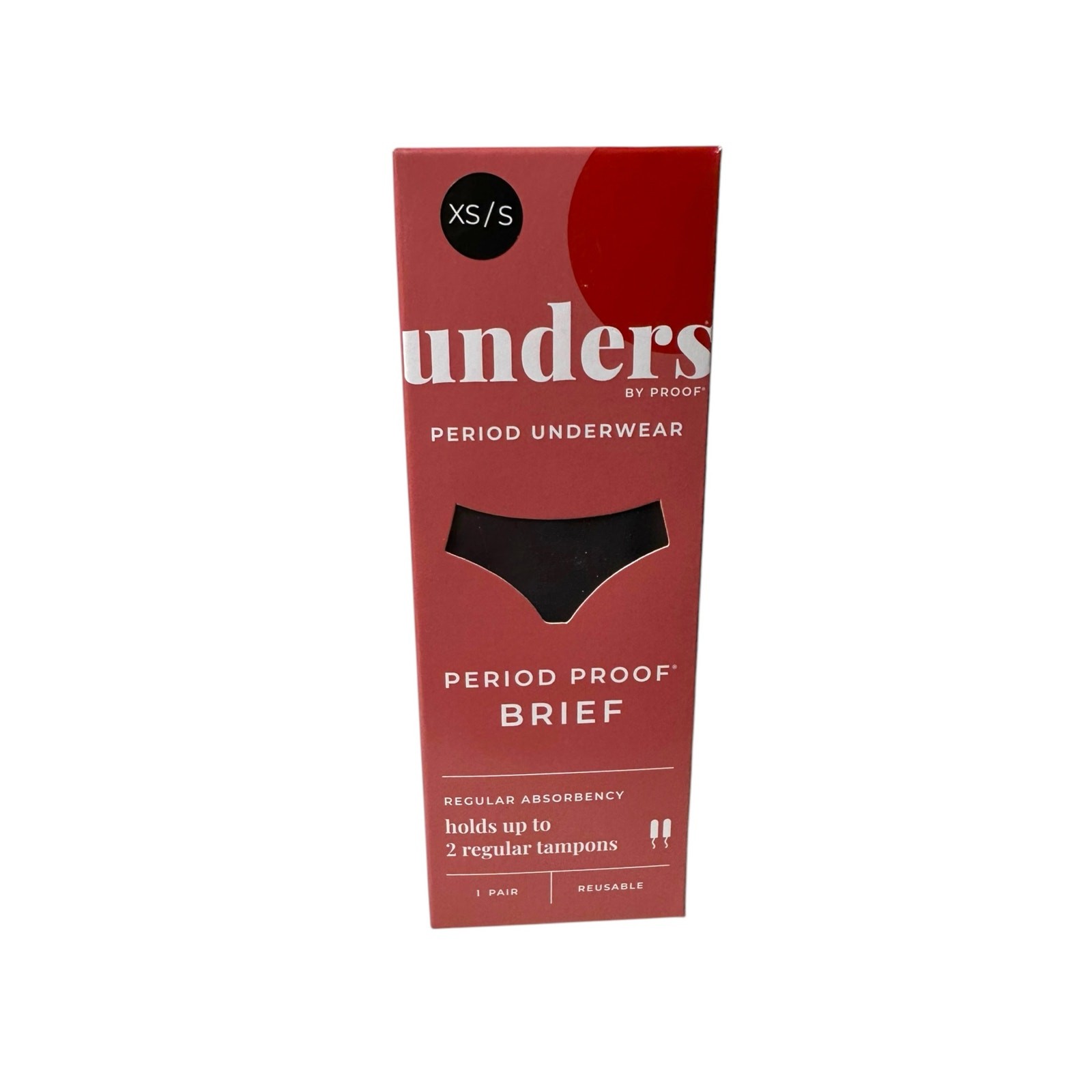Unders Period Underwear Briefs Black Regular Absorbency Size XS/S fits size 0-6