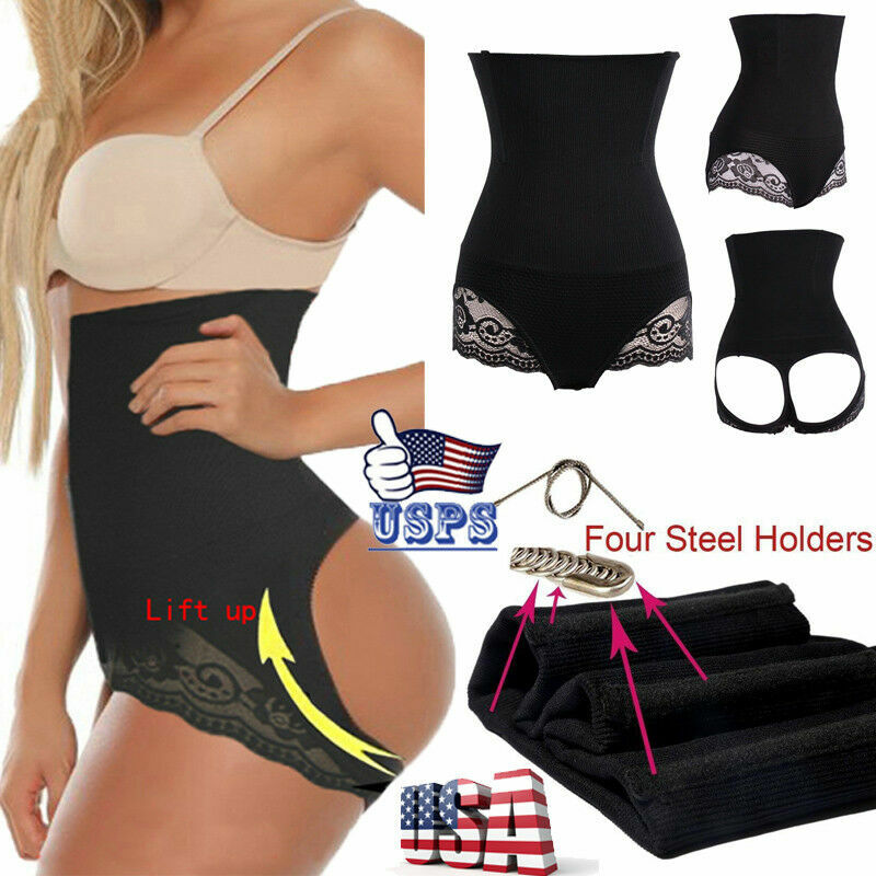 US Women’s High Waist BodyShaper Control Slim Tummy Booty Butt Lifter Panty HSL