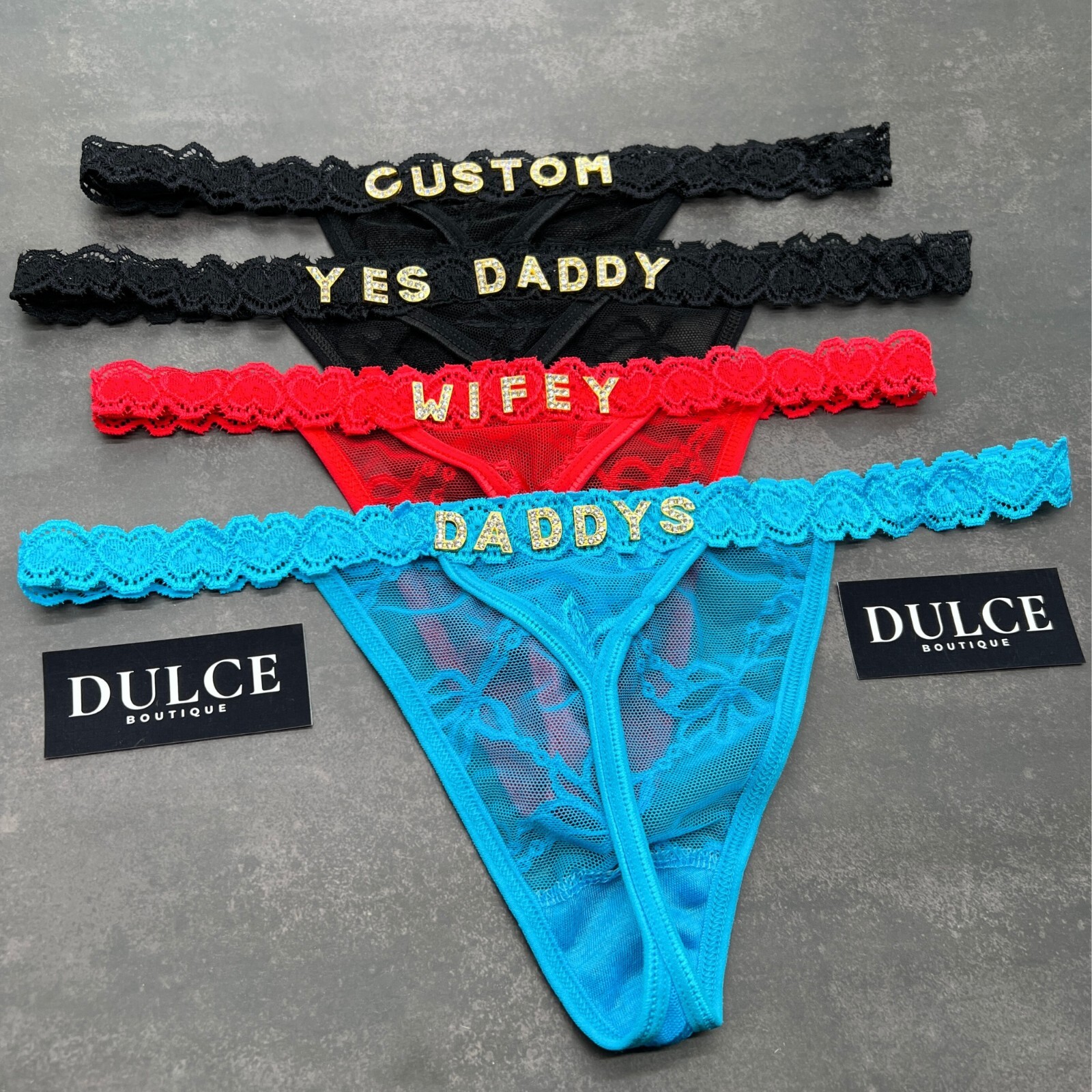 Custom Name Thong Sexy Panties With Crystal Letter Lingerie Custom Underwear