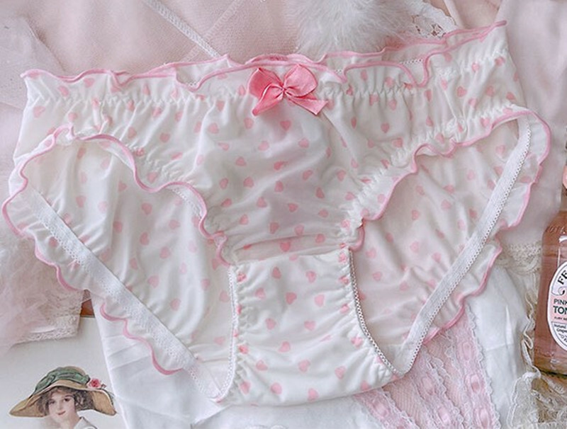 Japanese Lolita Sweet Bow Underpants Love Heart Waist Sexy Panties Briefs new