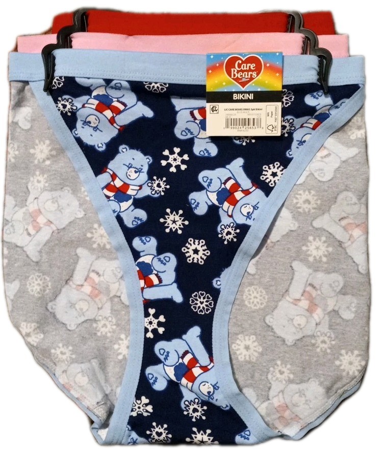Care Bears Women’s Christmas Bikini Panties, 3-Pack Size L(12-14)