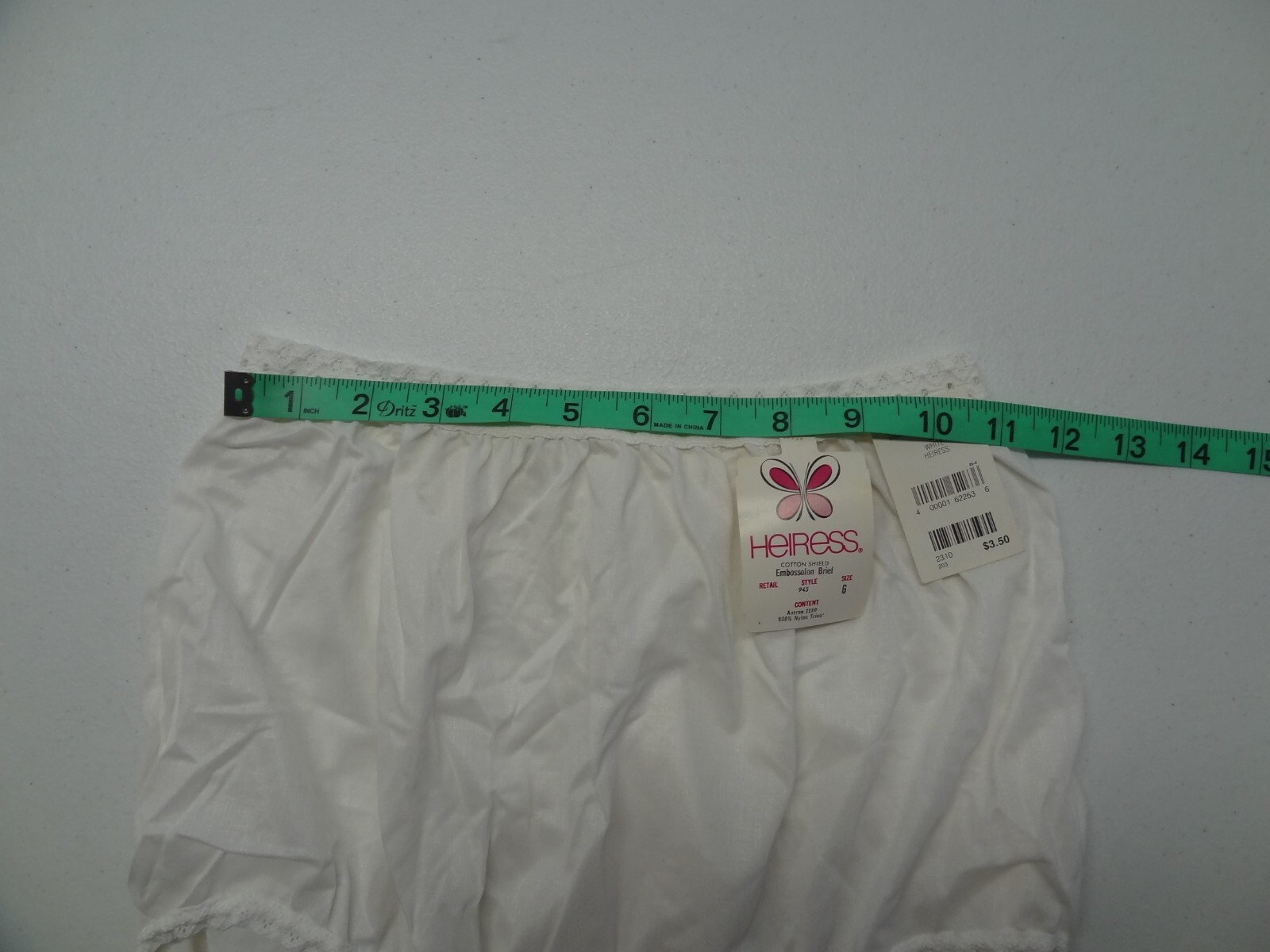 NWT Heiress 6 Antron III Nylon Tricot Embossolon Brief Panty 945