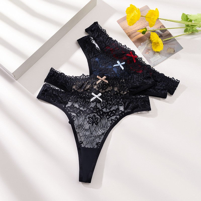 4 Pack Lot Sexy Ladies Womens Lace Panties Thongs Cheeku Underwear Lingeries