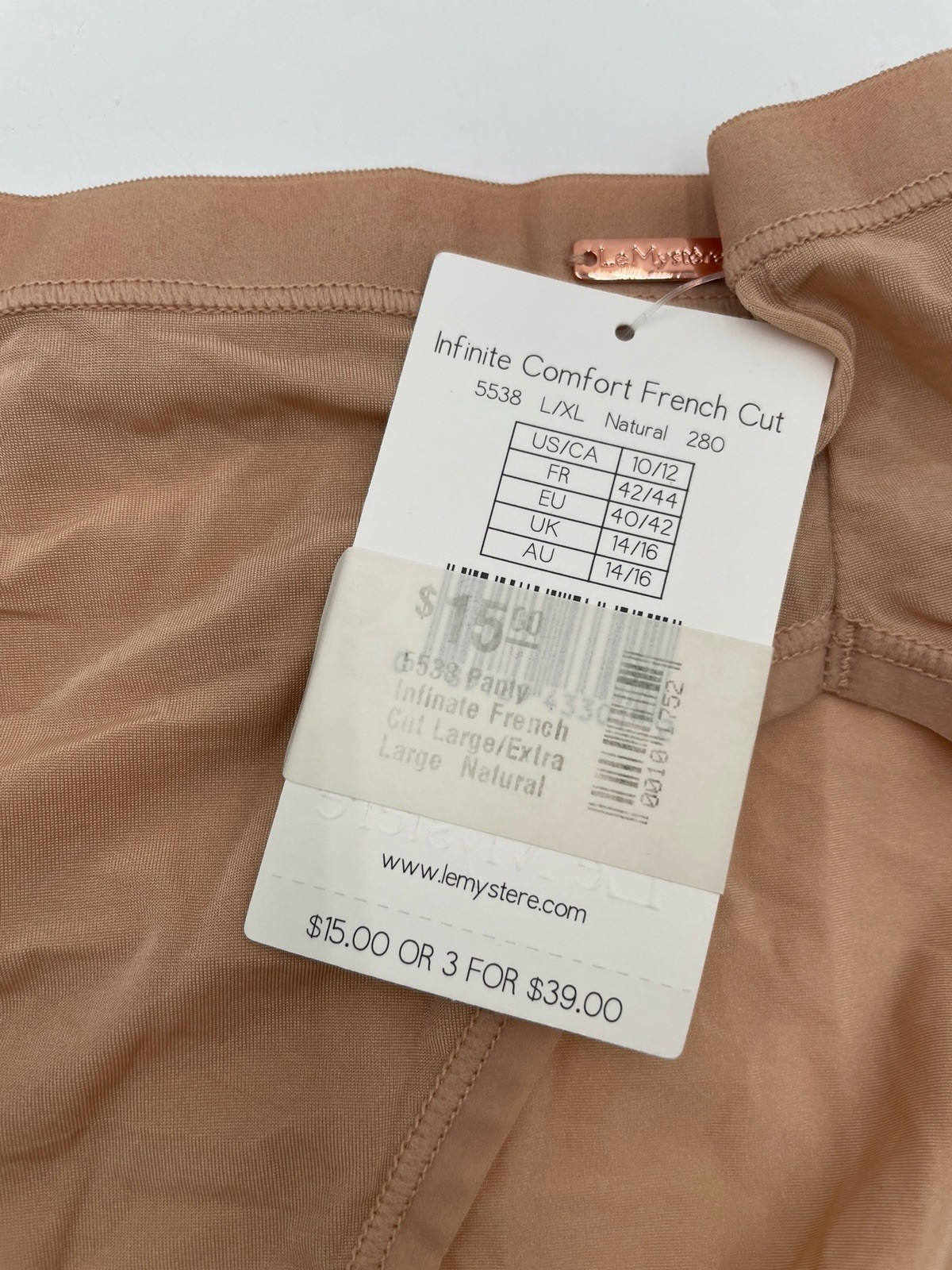 LE MYSTERE~L / XL 5538 Natural INFINITE COMFORT French Cut Panty
