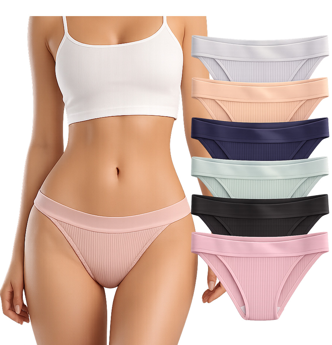 High Leg Cotton Knickers Brazilian Panties Low Rise Women Underwear Basic Briefs