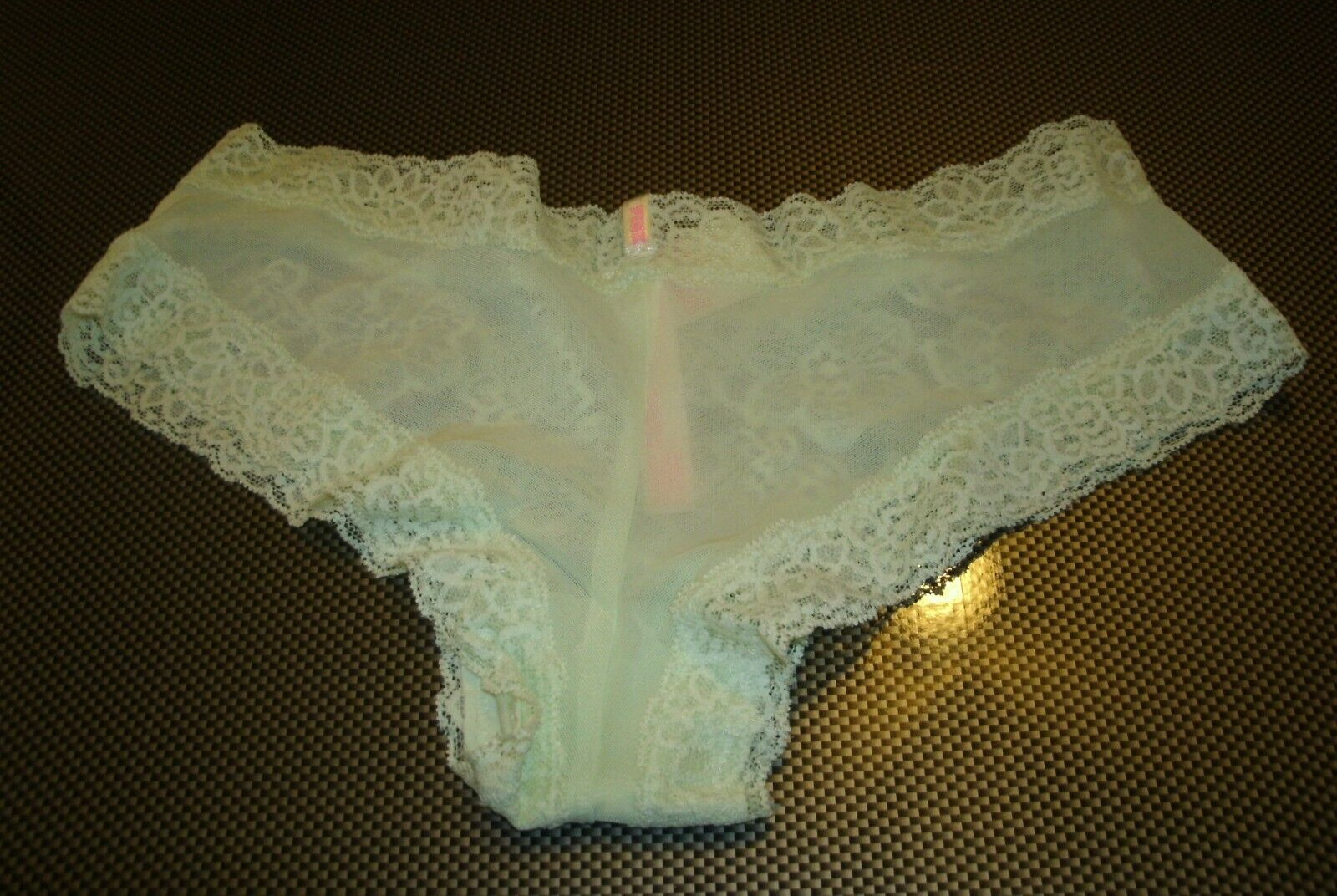 Victoria’s Secret Pink Cheekster / Tanga Light Green Black Glitter Logo M New