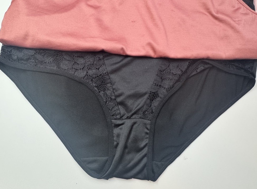 PRIMA VALENTINA Size 2X 3-Pair Brief Underwear Panties Nylon Blend Black Pink