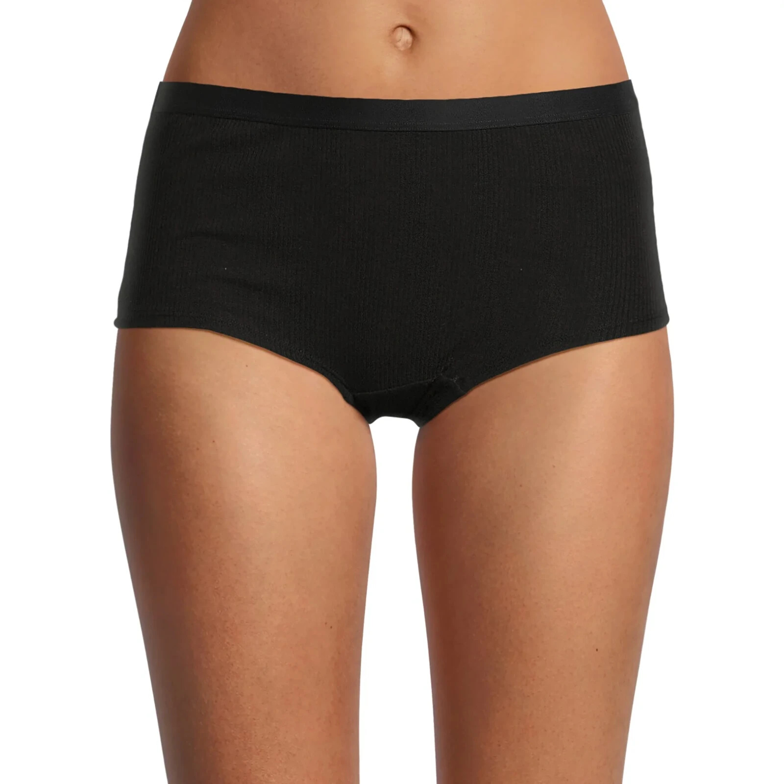 No Boundaries Women’s Cotton Shine Boyshort Panties Size SMALL Solid Black