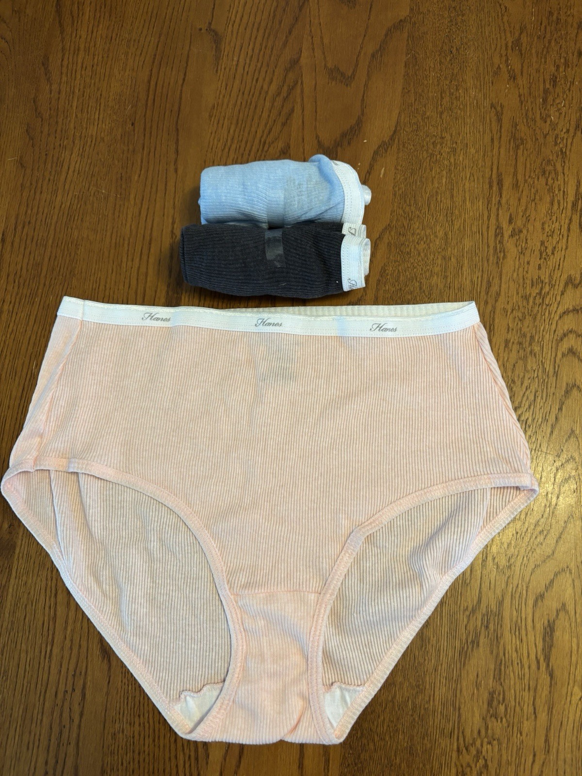 Hanes Womens 3pr Rib Knit Stretch Hipster Underwear 7/Lg NWOT