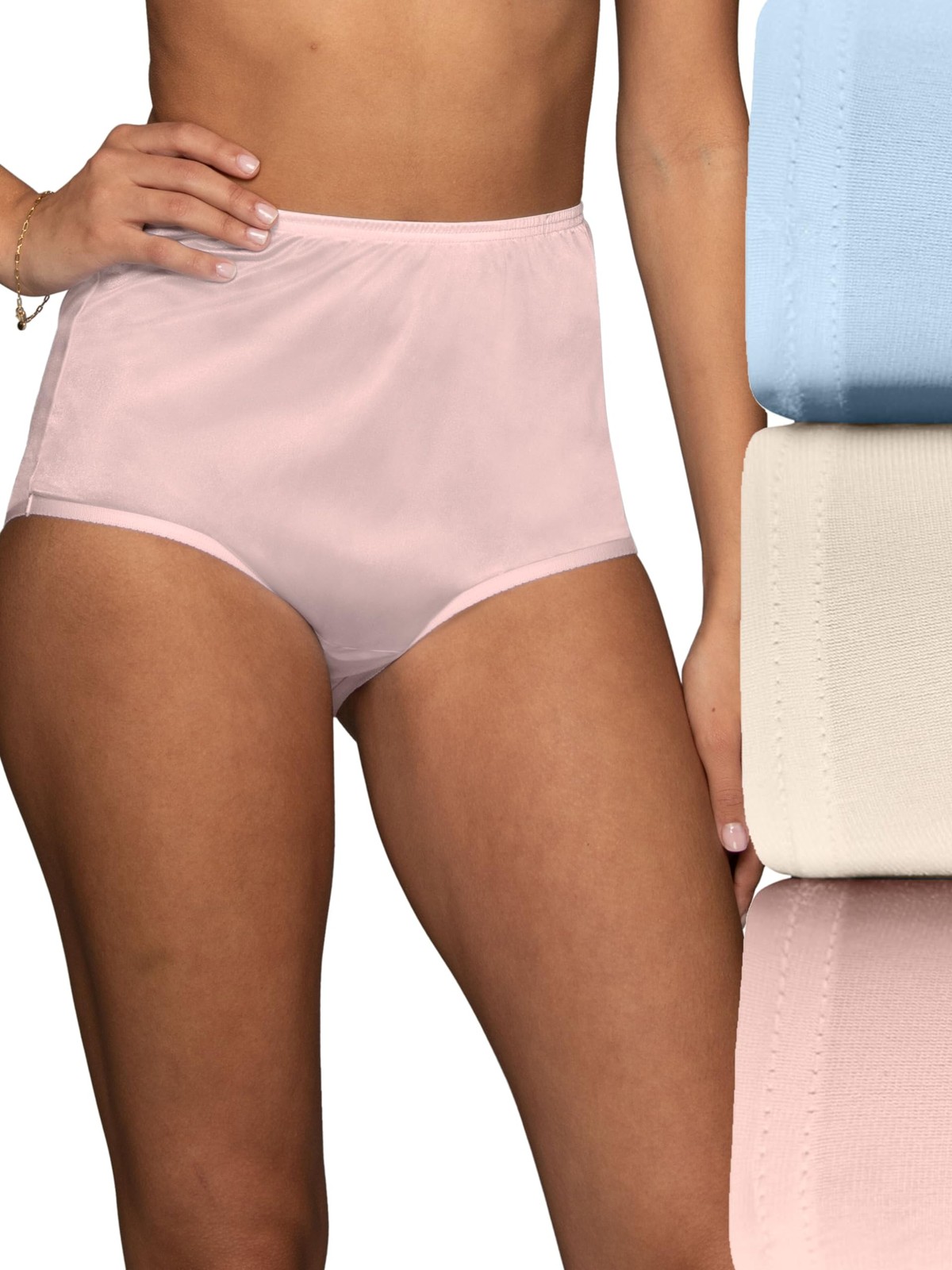Vanity Fair Women’s High Waisted Underwear Full Coverage Ladies Panties Pink 6