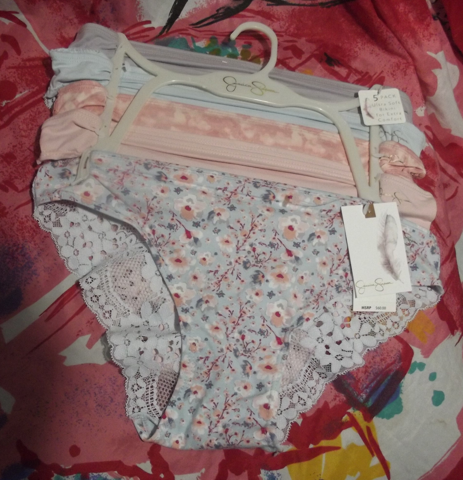 5 NEW JESSICA SIMPSON JS09886A ULTRA SOFT MF LACE BACK BIKINI PANTIES XL