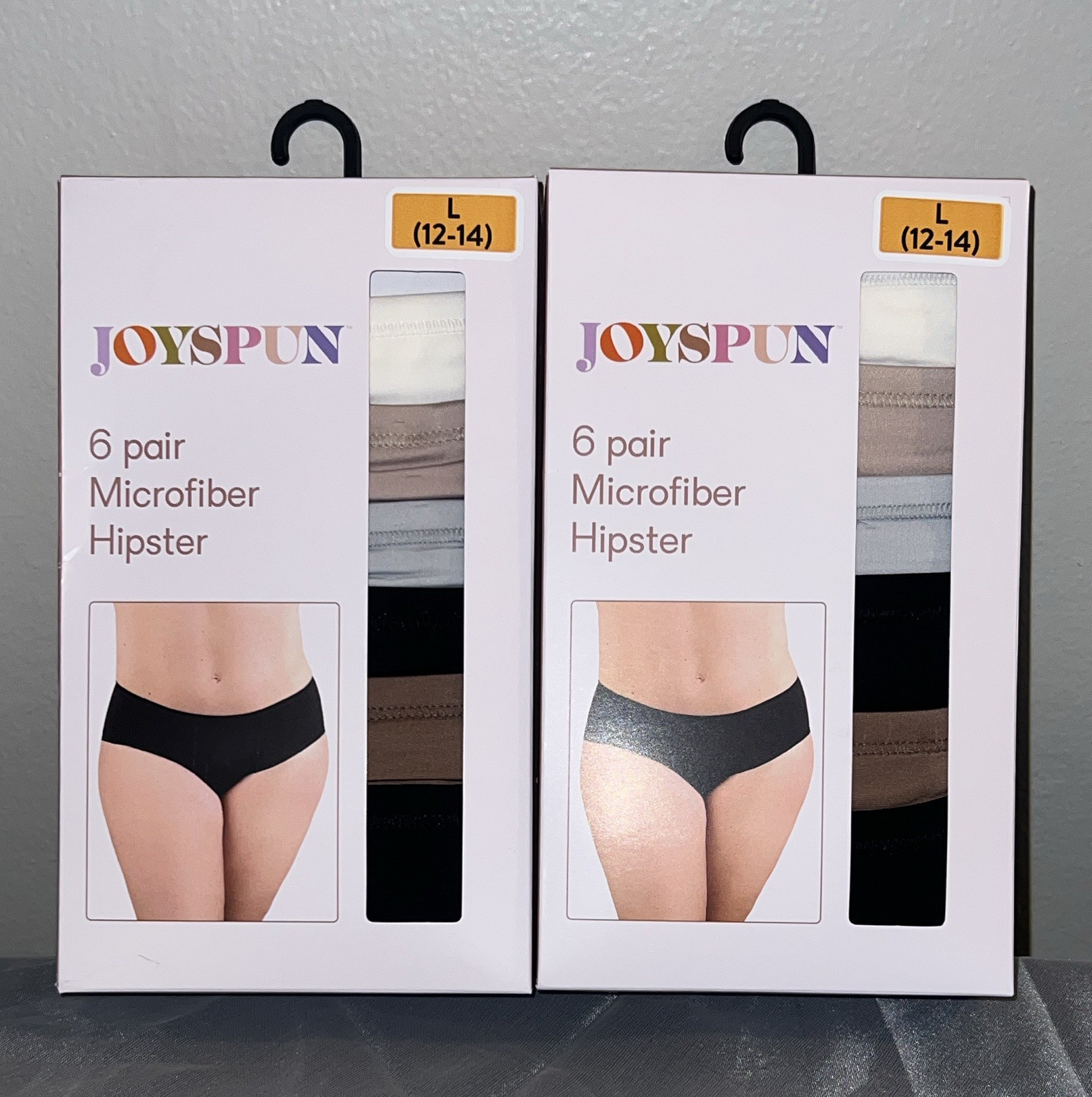 Joyspun Seamless Tagless Microfiber Hipster Panties 6 Pack L Multicolor
