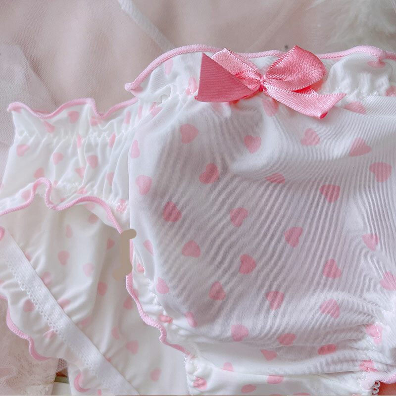 Japanese Lolita Sweet Bow Underpants Love Heart Waist Sexy Panties Briefs new
