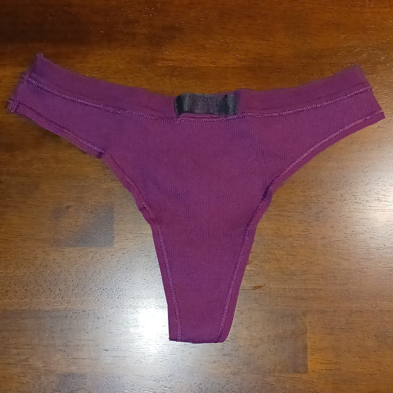 VTG Victoria’s Secret Thong Panties S Purple Cotton Solid Blended Fabric