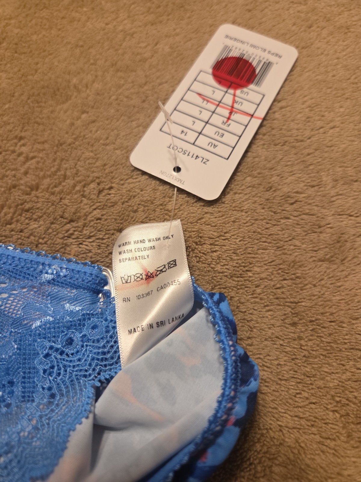 NWT Multicolor Blue 4115 Elomi Panty Brief Size Large 7