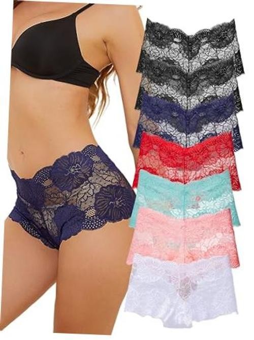 Sexy Panties for Women Plus 1X 7pcs-black/Light Blue/Navy Blue/White/Red/Pink