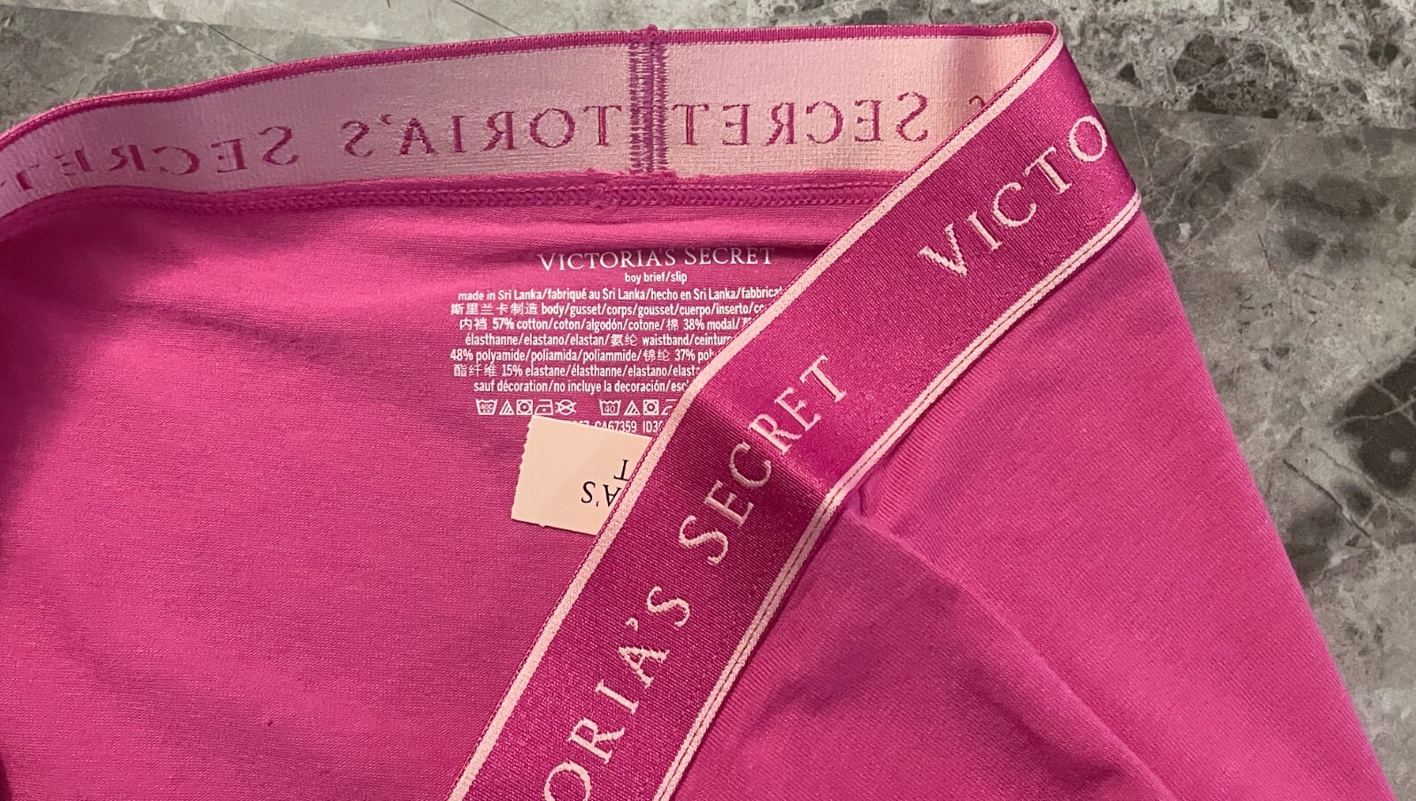 NWT VICTORIA’S SECRET PINK THICK LOGO WAISTBAND BOY BRIEF BOXER SHORTS PANTIES