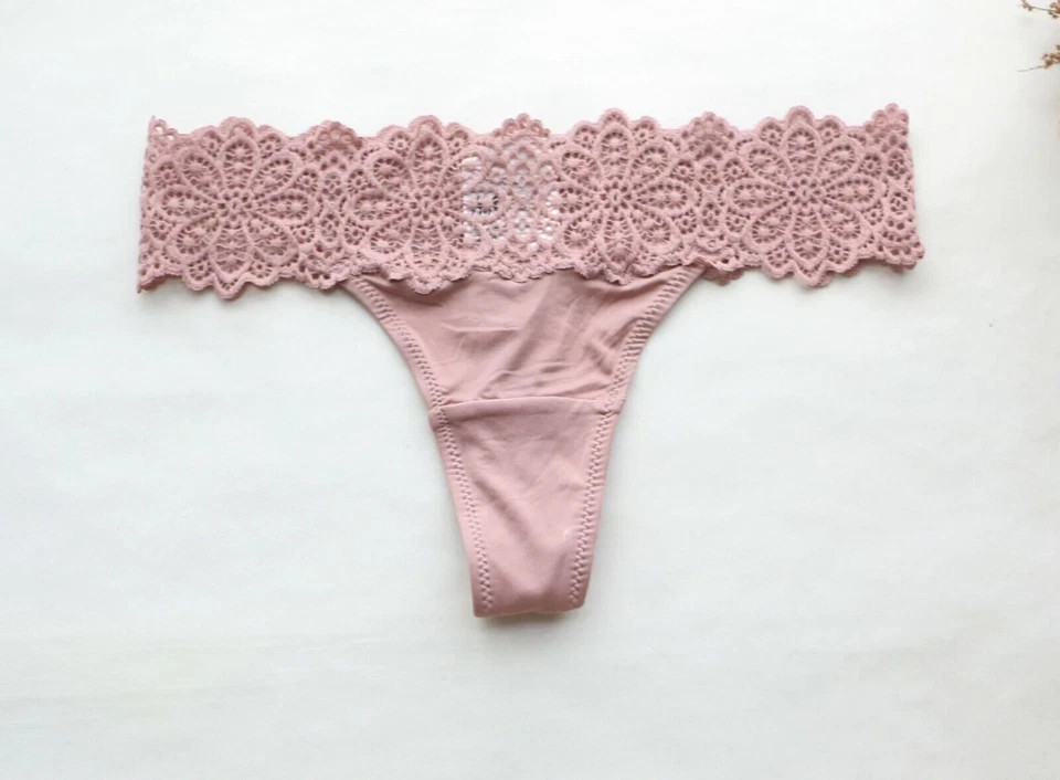 3PCS Women Sexy Thong Floral Mesh&Smooth Underwear G-string Knickers panties S-M