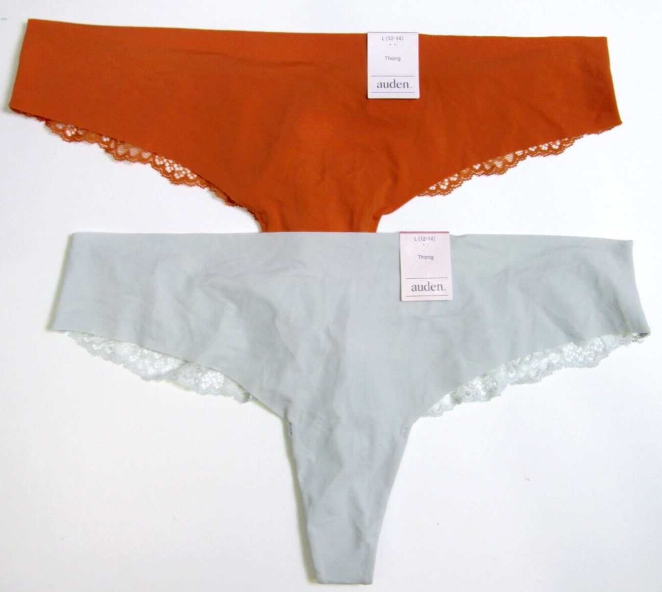 Auden Women’s Variety Thong 2 Pack Panties Large 12-14