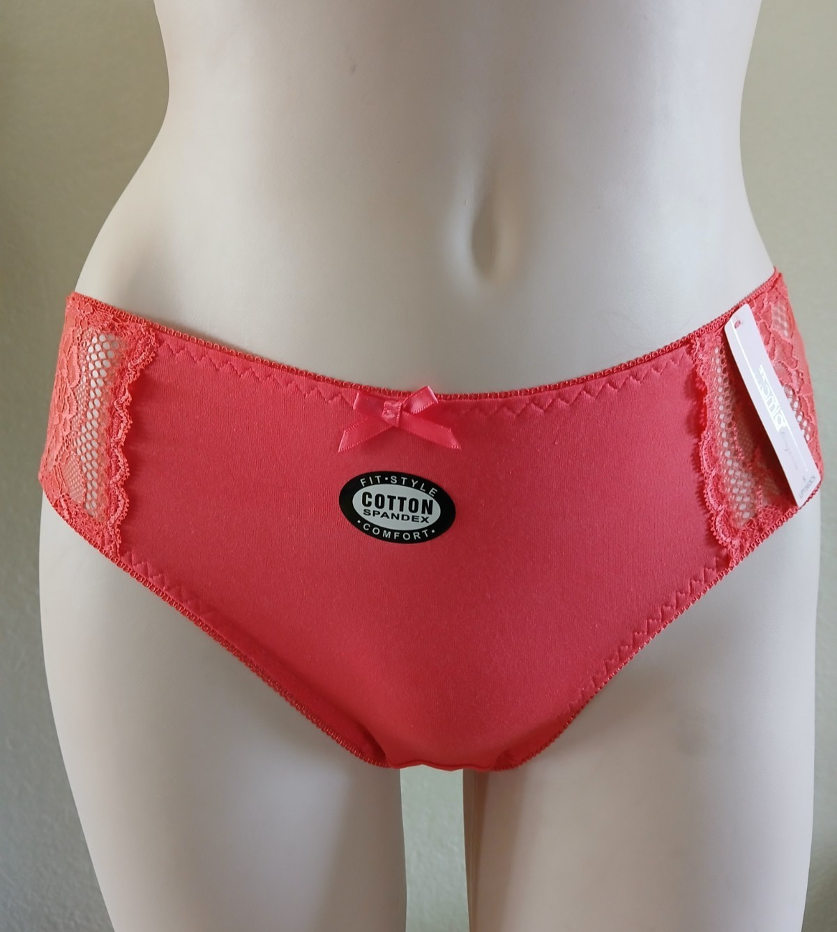 3 NWT WOMEN’S HIPSTER COTTON STRETCH BIKINI LOW CUT PANTY PINK, CORAL, BLACK LG