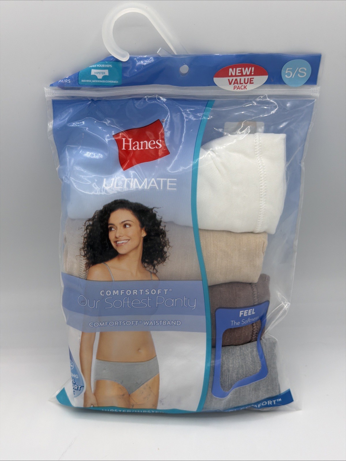 Hanes Ultimate Women’s 4-pk Comfort Soft Hipster Panties 47HUSH Tans 5/S