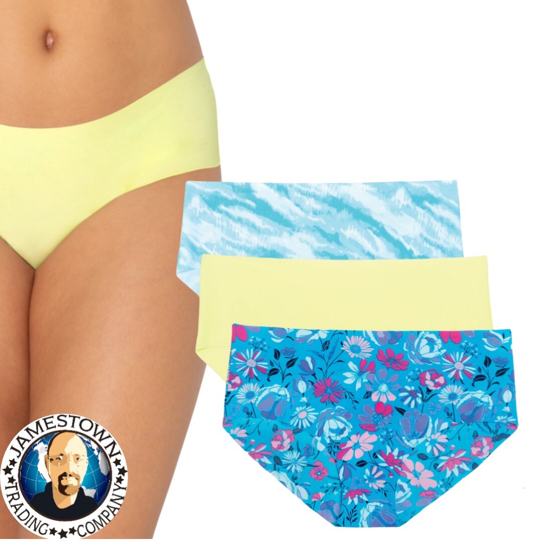 No Boundaries Juniors No Show Blooms/Lime/Wash Hipster Panty 3 pack XL