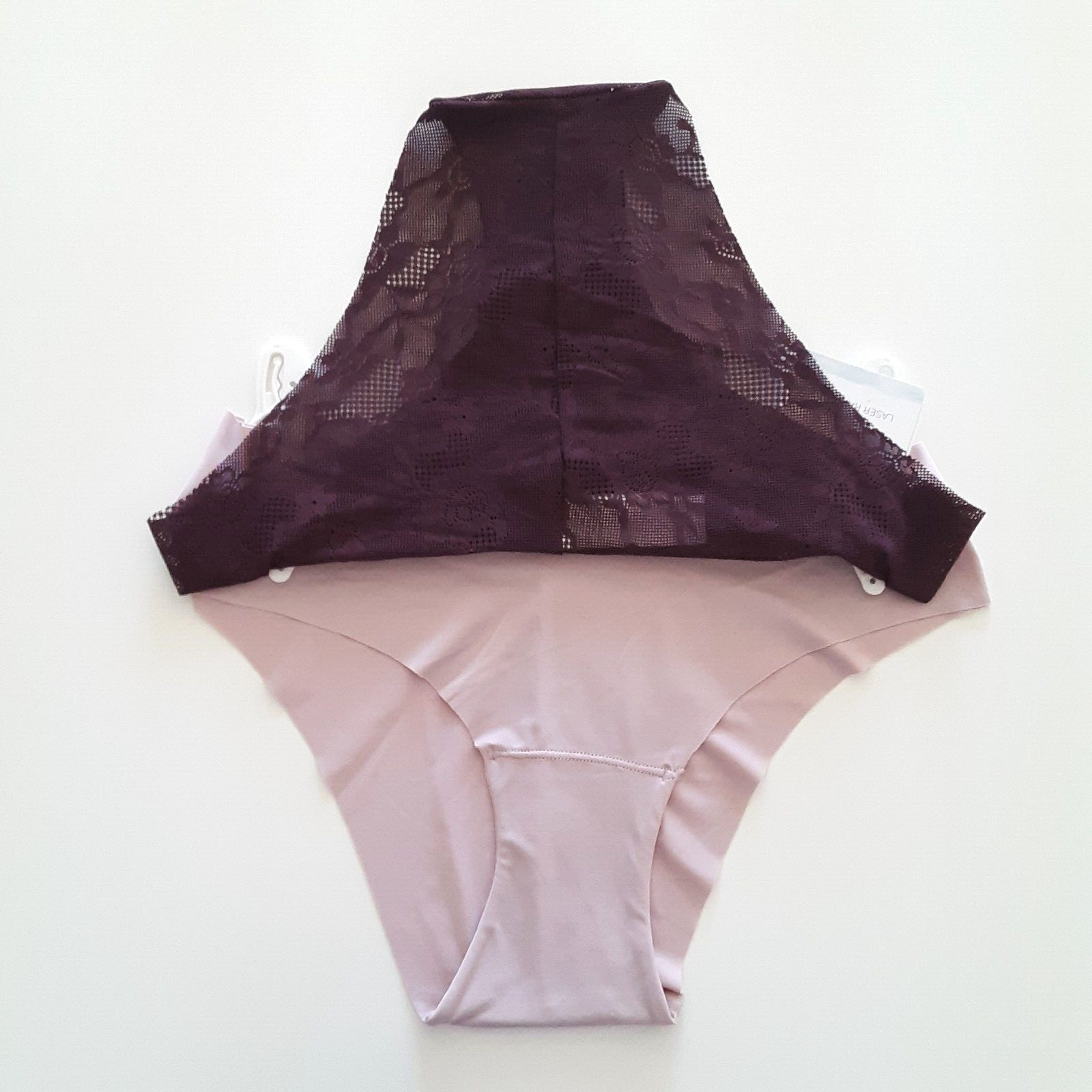 Tranquil & True Womens Size M Cheeky Panties Matte Lace Burgundy Lavender 2 Pack