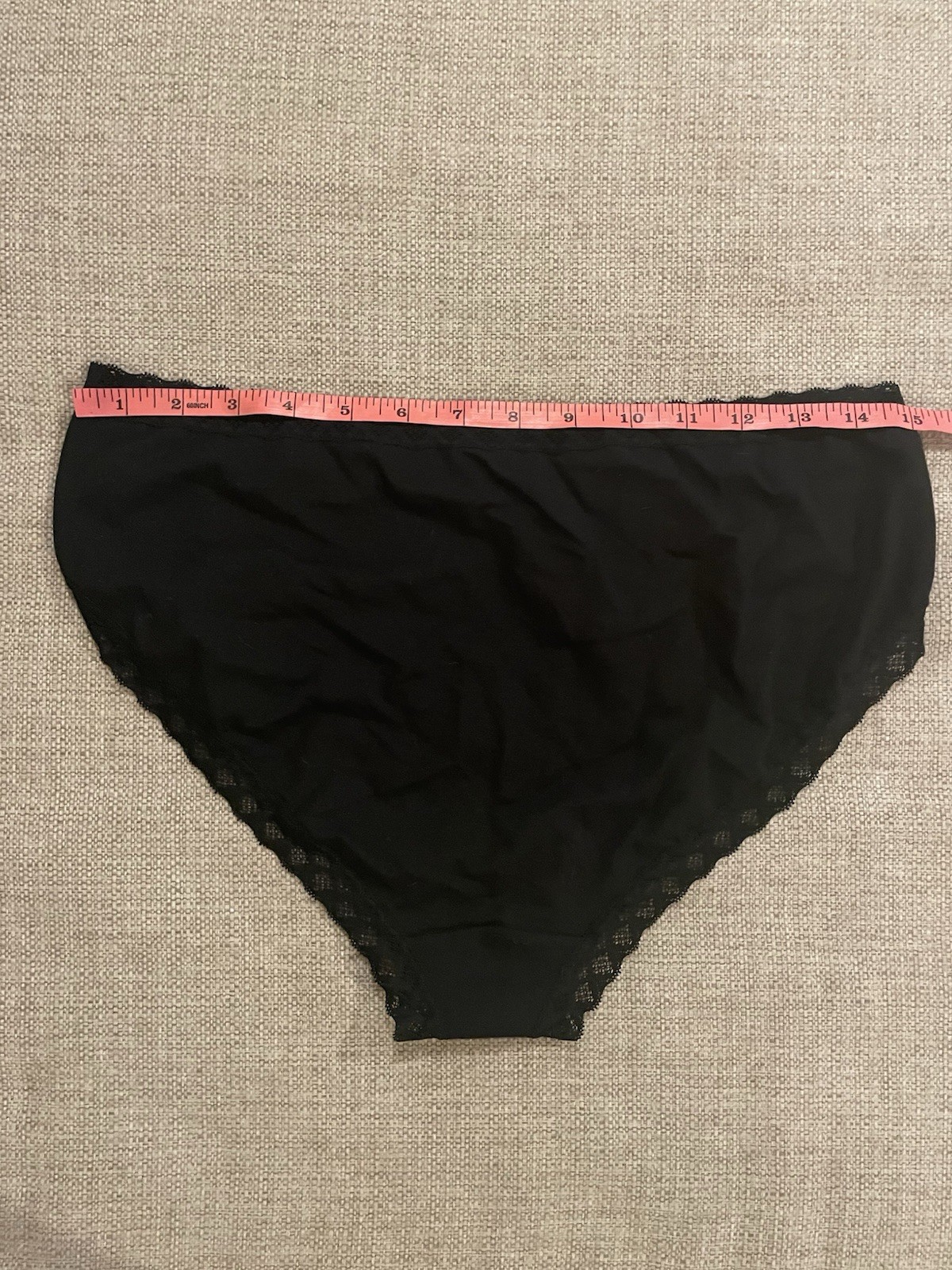 Natori Bliss French Cut Panty Women’s US Size XXL Black Lace Trim Pima Cotton