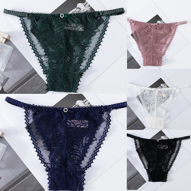 5 Pack Lot Sexy Womens See Through Lace Panties Thongs Sheer Underwear Lingeries