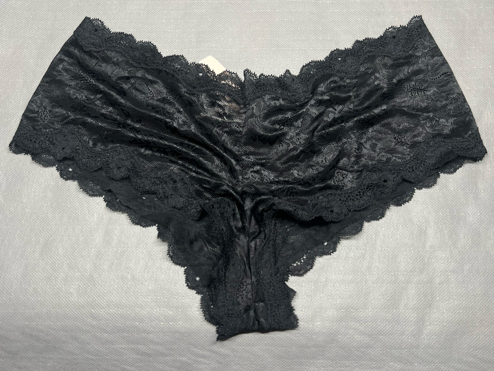 RARE VTG 2011 Victorias Secret Silky Black Rose Cheeky Boy Short Panty L New