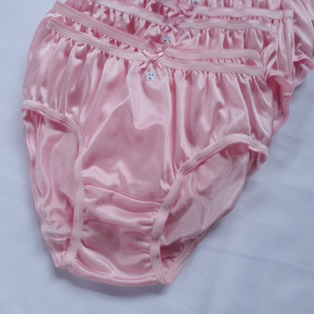 6pcs Pink Bikini L Smooth Underwear Premium Nylon Woman Soft Silky Hip 34″-38″