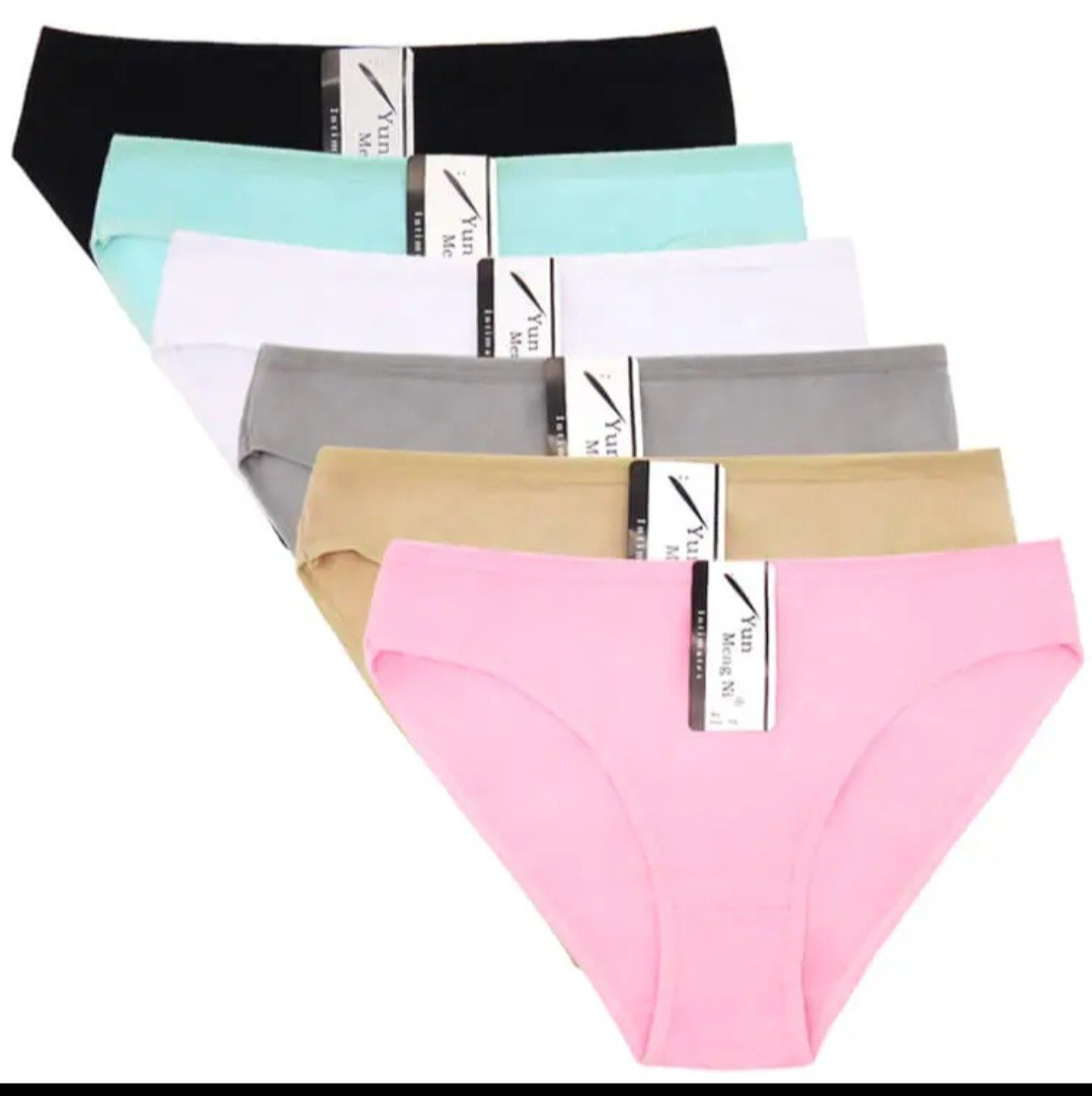 Yun Meng Ni Women’s Solid Cotton Bikini Panties Multicolor Size L 12-Pack