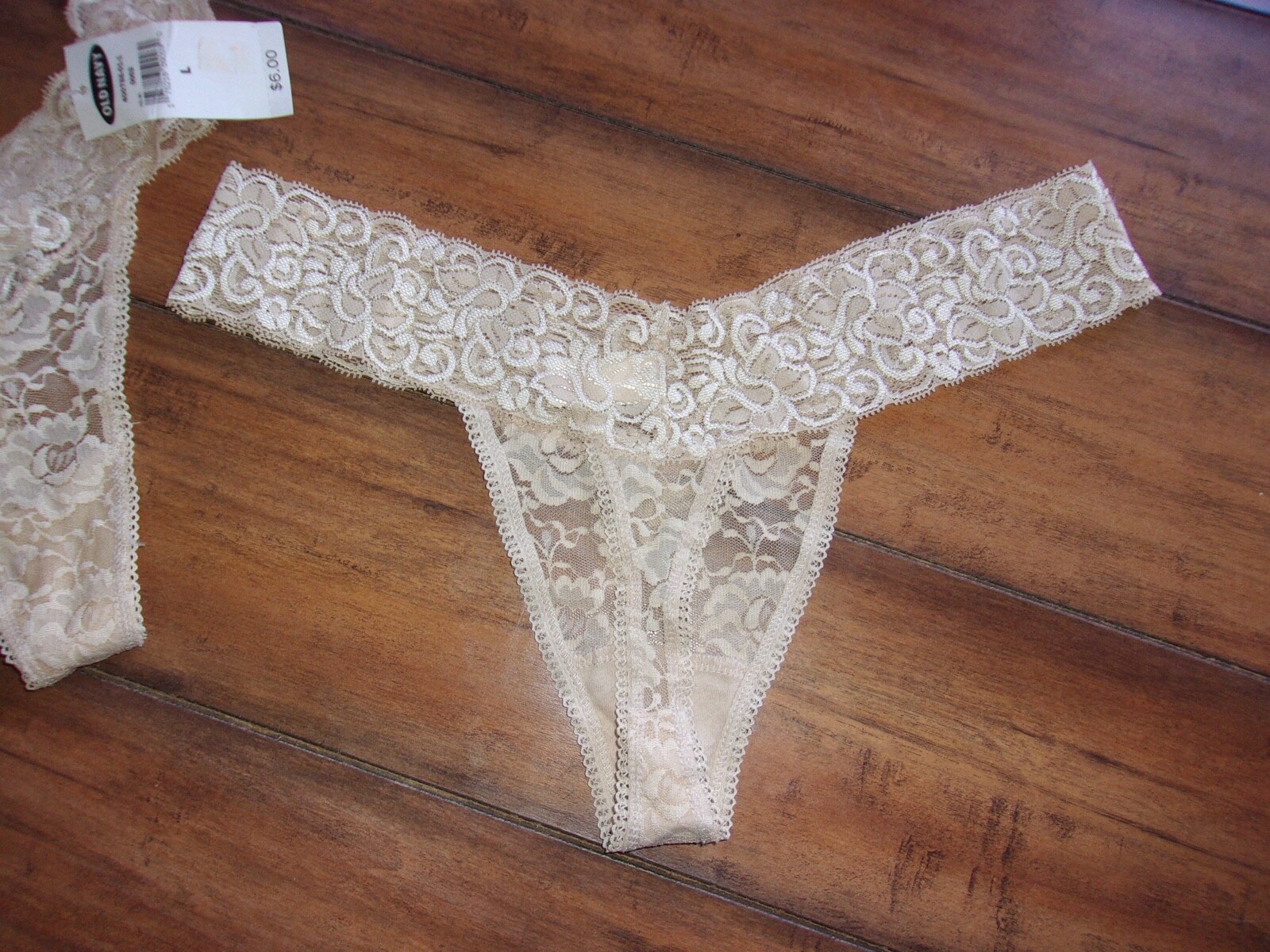 OLD NAVY by GAP ~ New! Sz Large LOT of 2 ~ Nude HIGH CUT LEG Thong Panty Panties