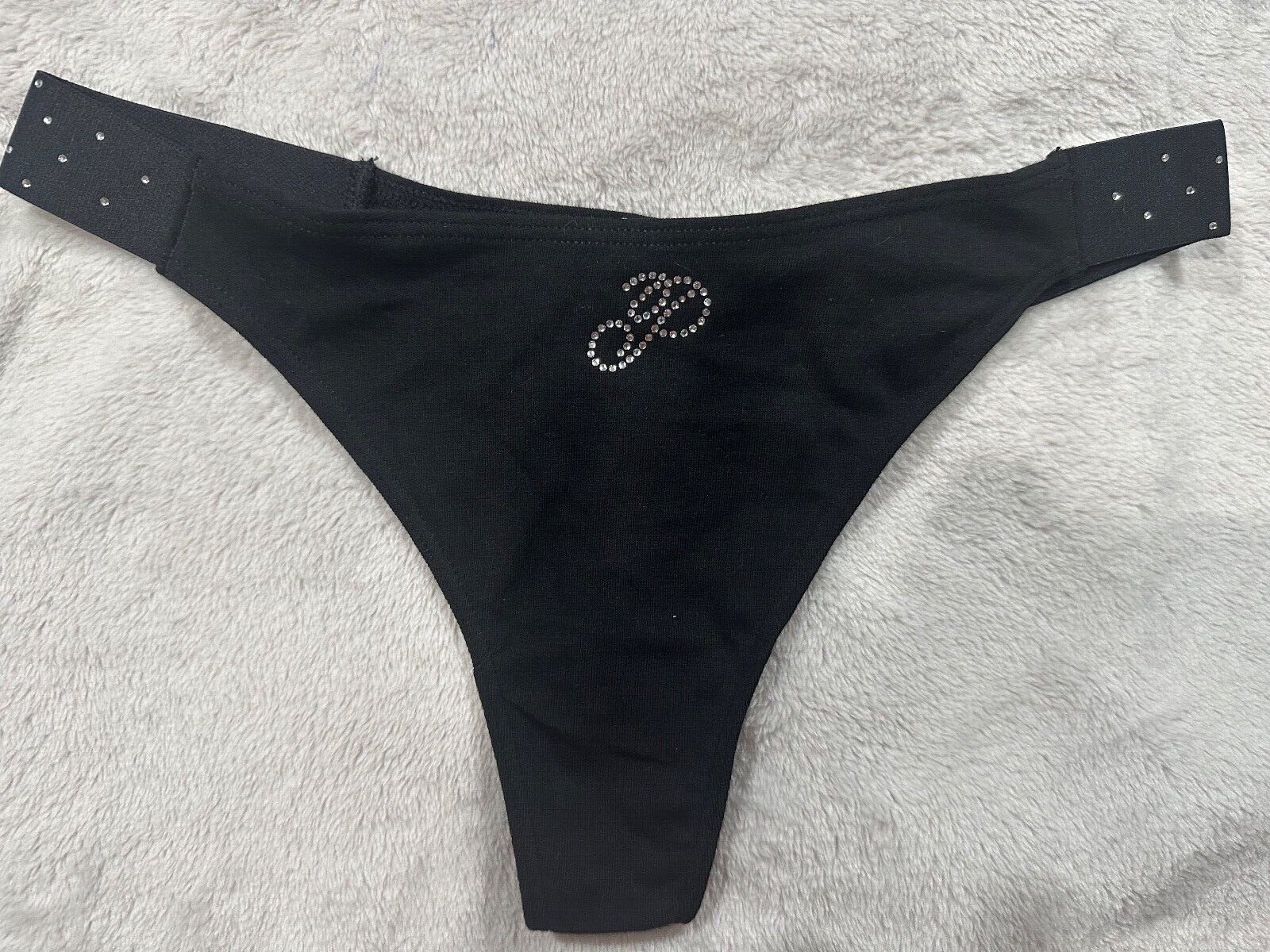 Victoria’s Secret “PINK BRAND” Bling Black Thong XS-S-M-L