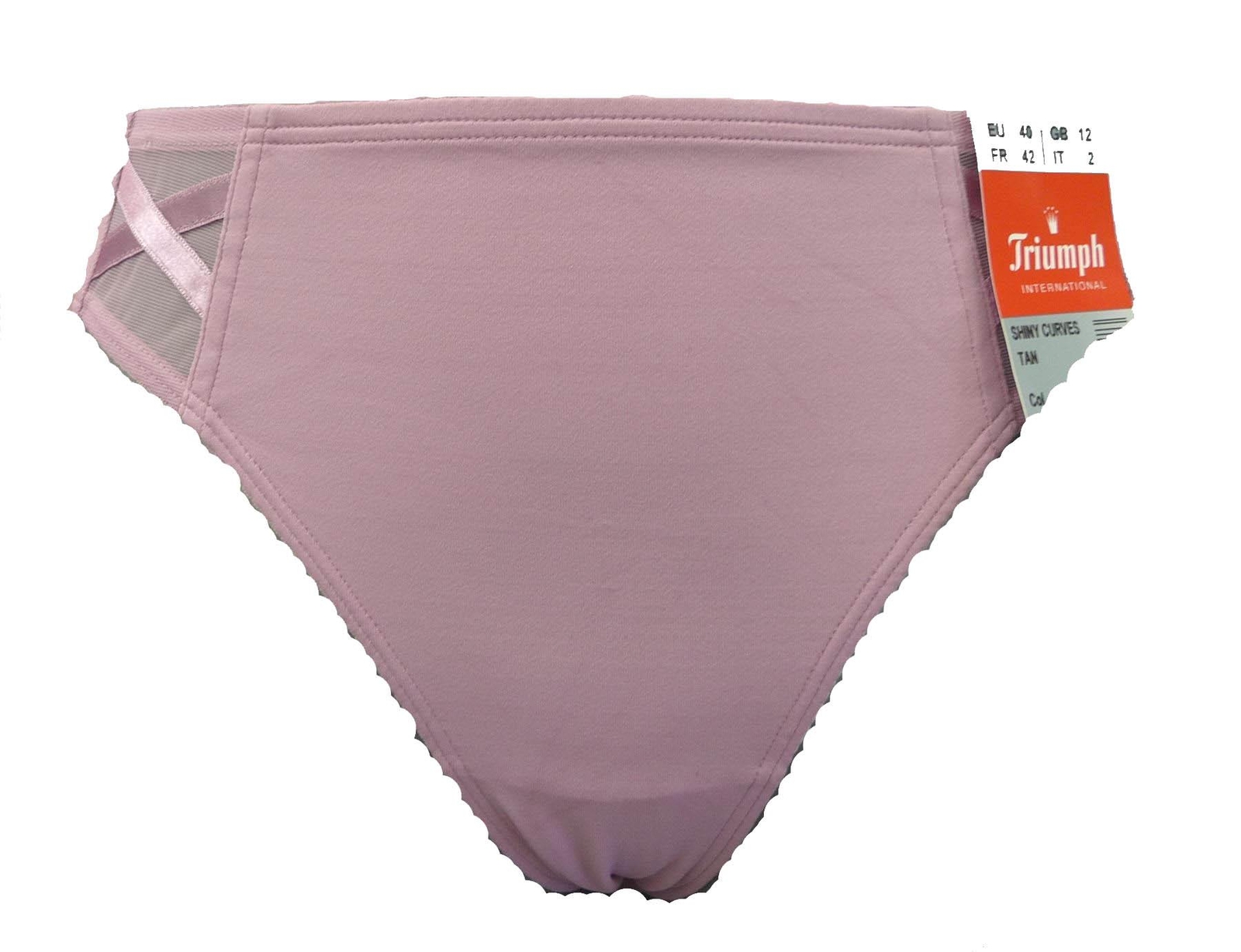Ladies Triumph Shiny Curves Tanga Style High Leg Brief Old Rose (00tr) 14
