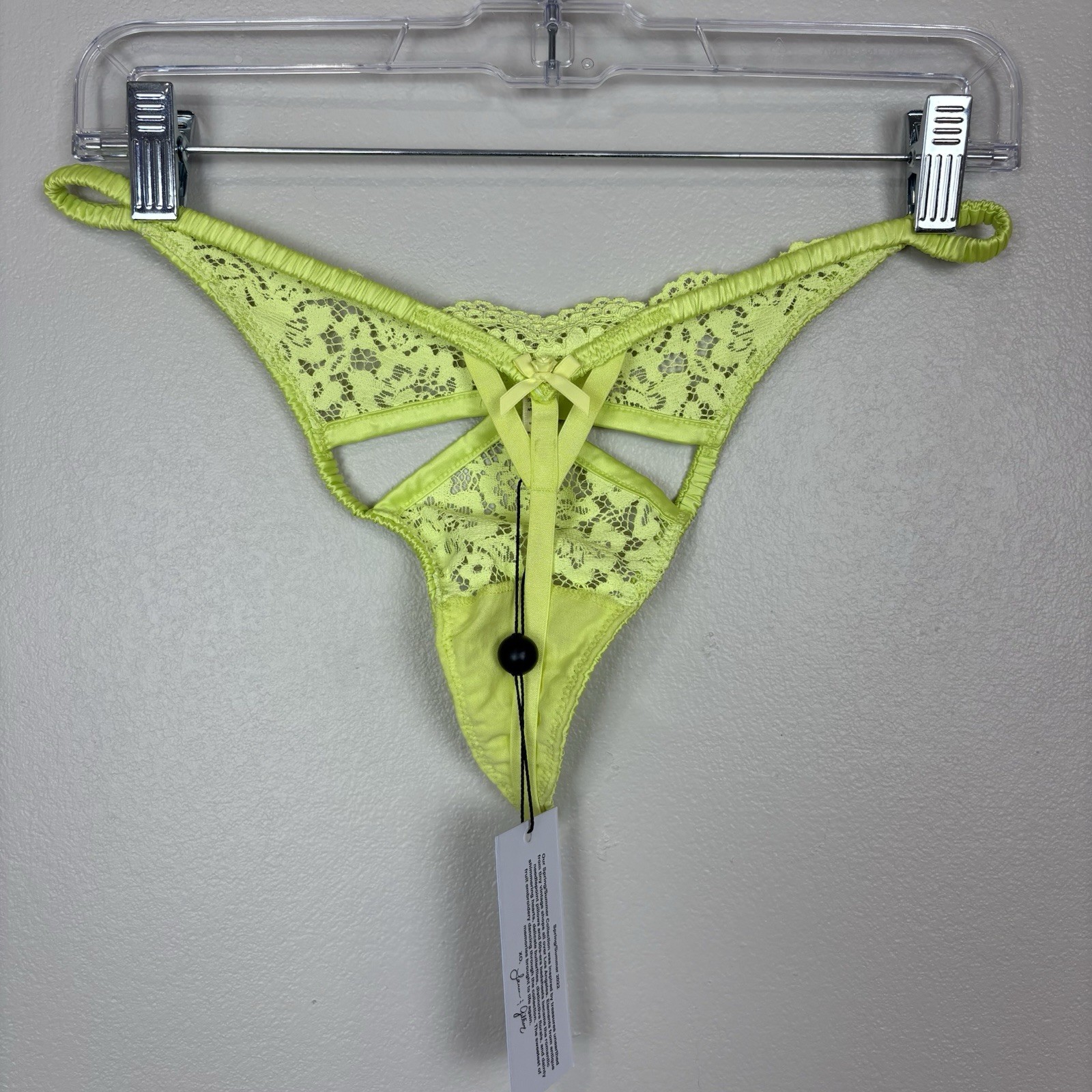 Victorias Secret For Love & Lemons Creamsicle Panties Sz L NWT Lime Green Thong