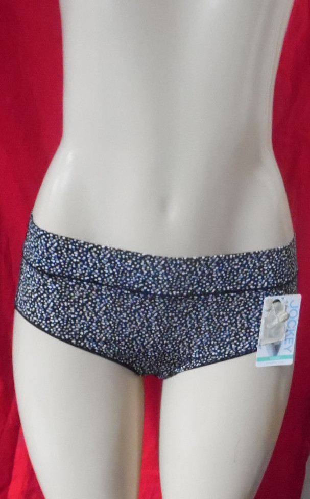 2 WOMEN’S JOCKEY HIPSTER PANTY TAGLESS BLACK WHITE DOTS NYLON LYCRA SIZE 9