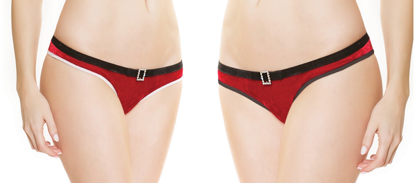 Christmas Crotchless Panties in Average O/S or Diva XL O/S Coquette 3763/3763X