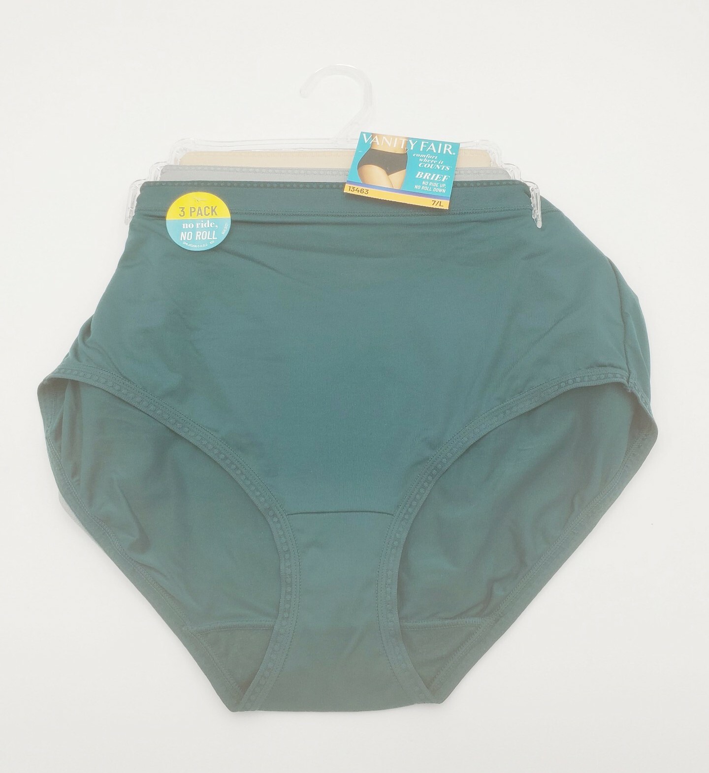 Vanity Fair Comfort Where it Counts Brief 6/M Ride Up No Roll Down 13463 3-Pair