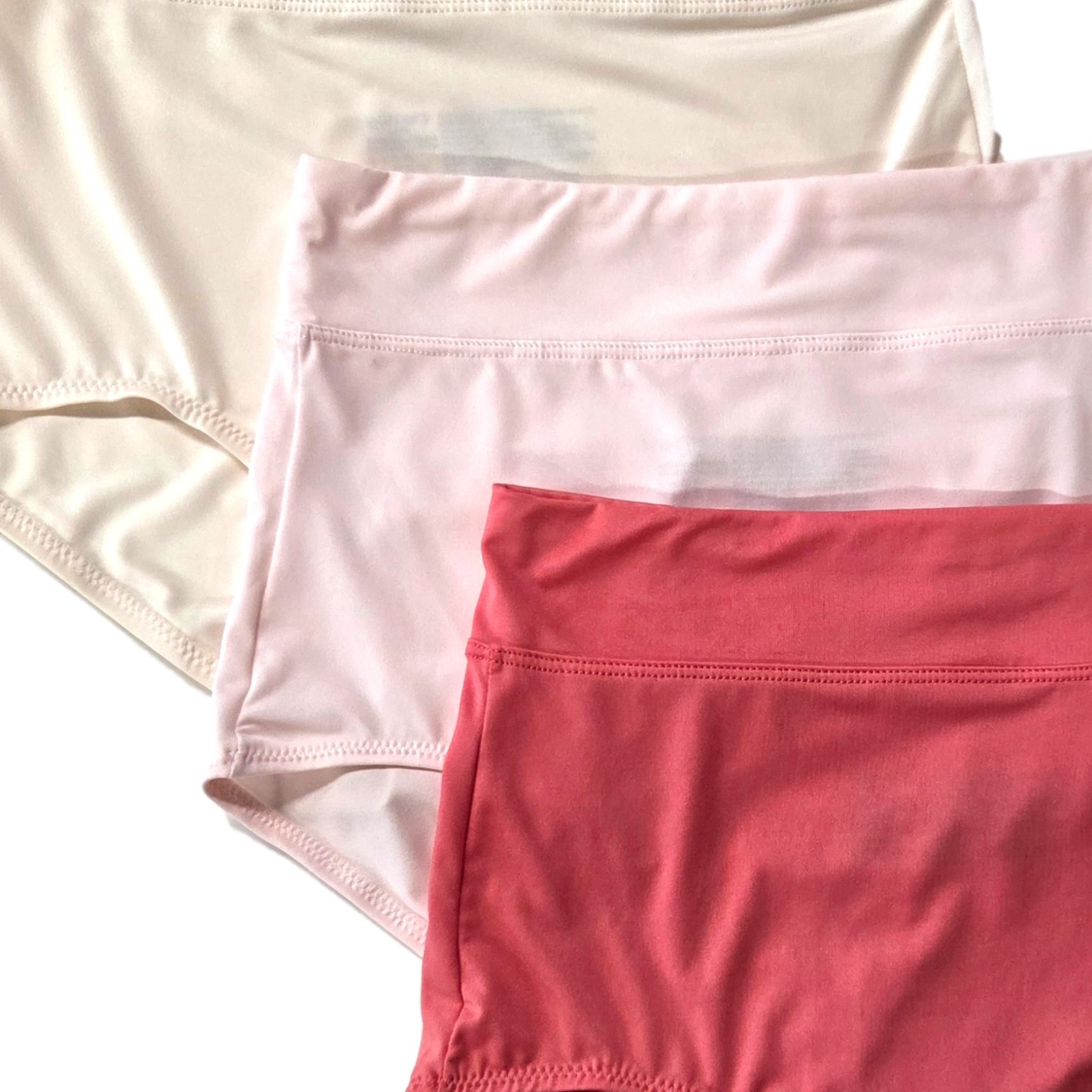 Warners Womens 3pc Breathable Microfiber Brief Panty Set Cream & Two Pink
