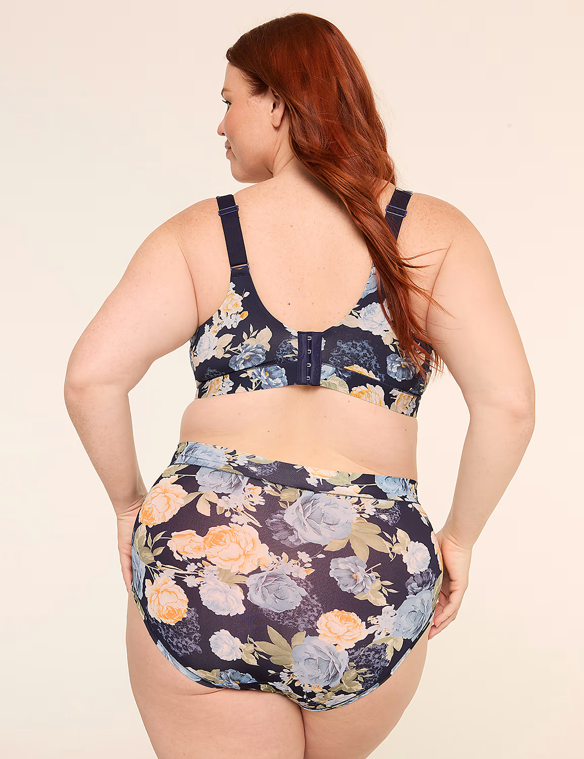 Lane Bryant Cacique Plus Size 26/28 Comfort Bliss Panty Full Brief Navy Floral