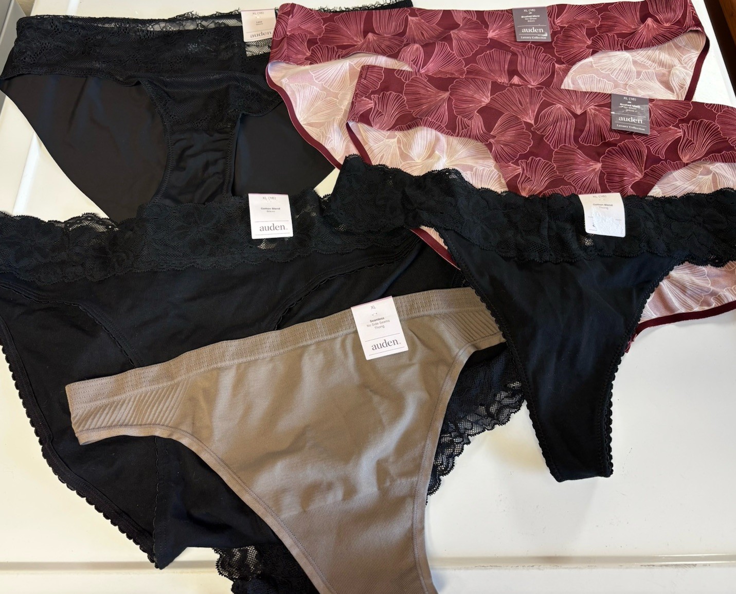 6 NWT Womens Auden Panties Underwear Size XL Cheeky Bikini Thong Mixed Lot