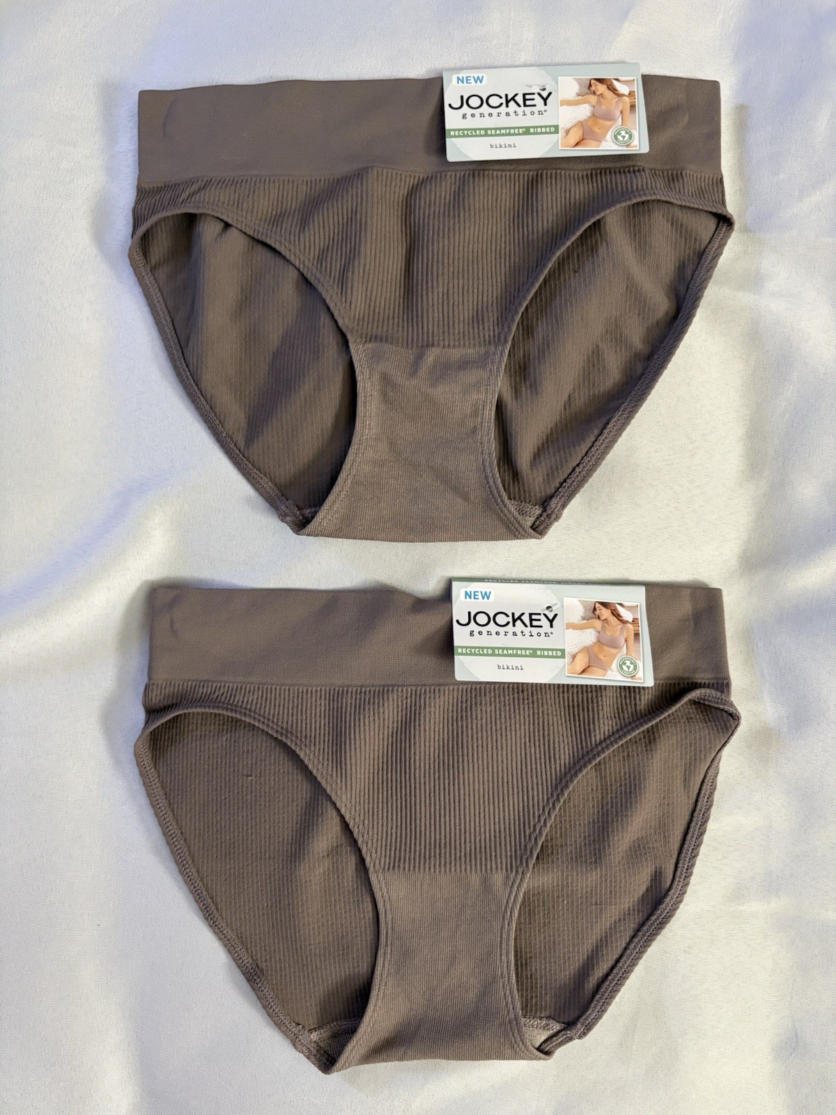 NEW Jockey Generation Seamfree Ribbed Bikini Brief Woman Underwear Small 2 Pair