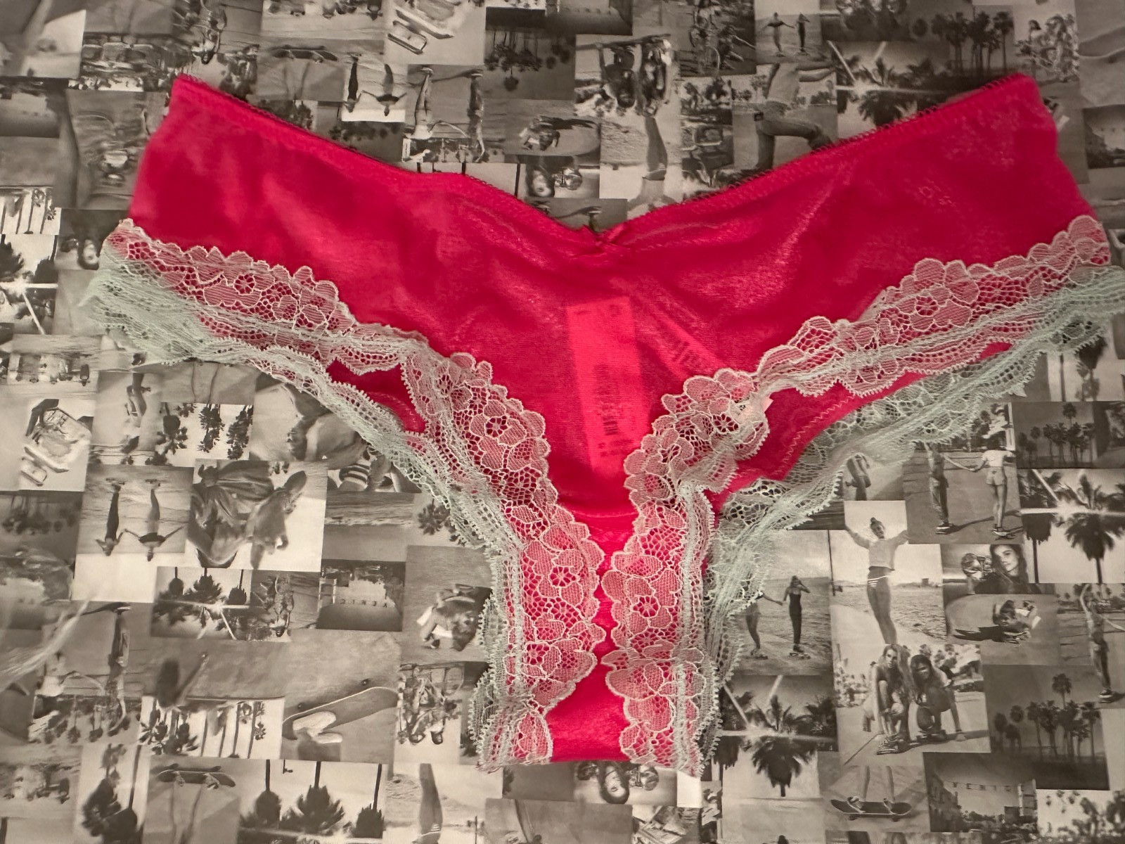 NWT Victoria’s Secret Tease Sheer Shimmer High Leg Cheeky Panty Enchanted Pink S