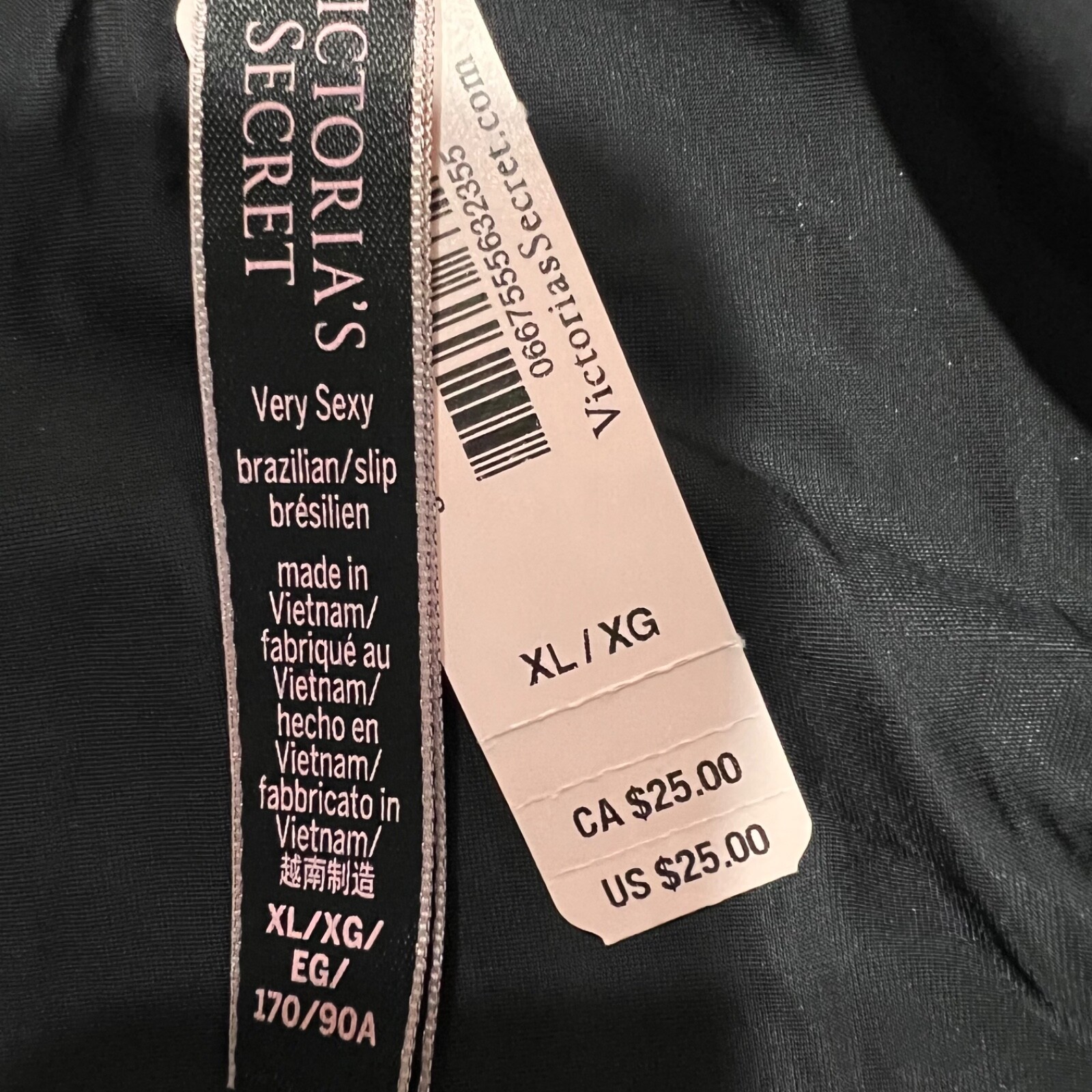 NWT VICTORIA’S SECRET Very Sexy Brazilian Pantie Sz XS-M-L-XL Black Gold Stars