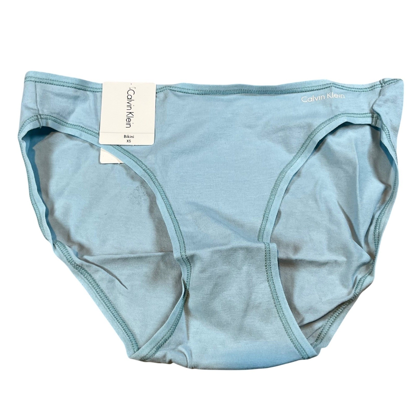 Calvin Klein Women Bikini Underwear Light Blue Cotton Blend XS QD3644-441 NEW