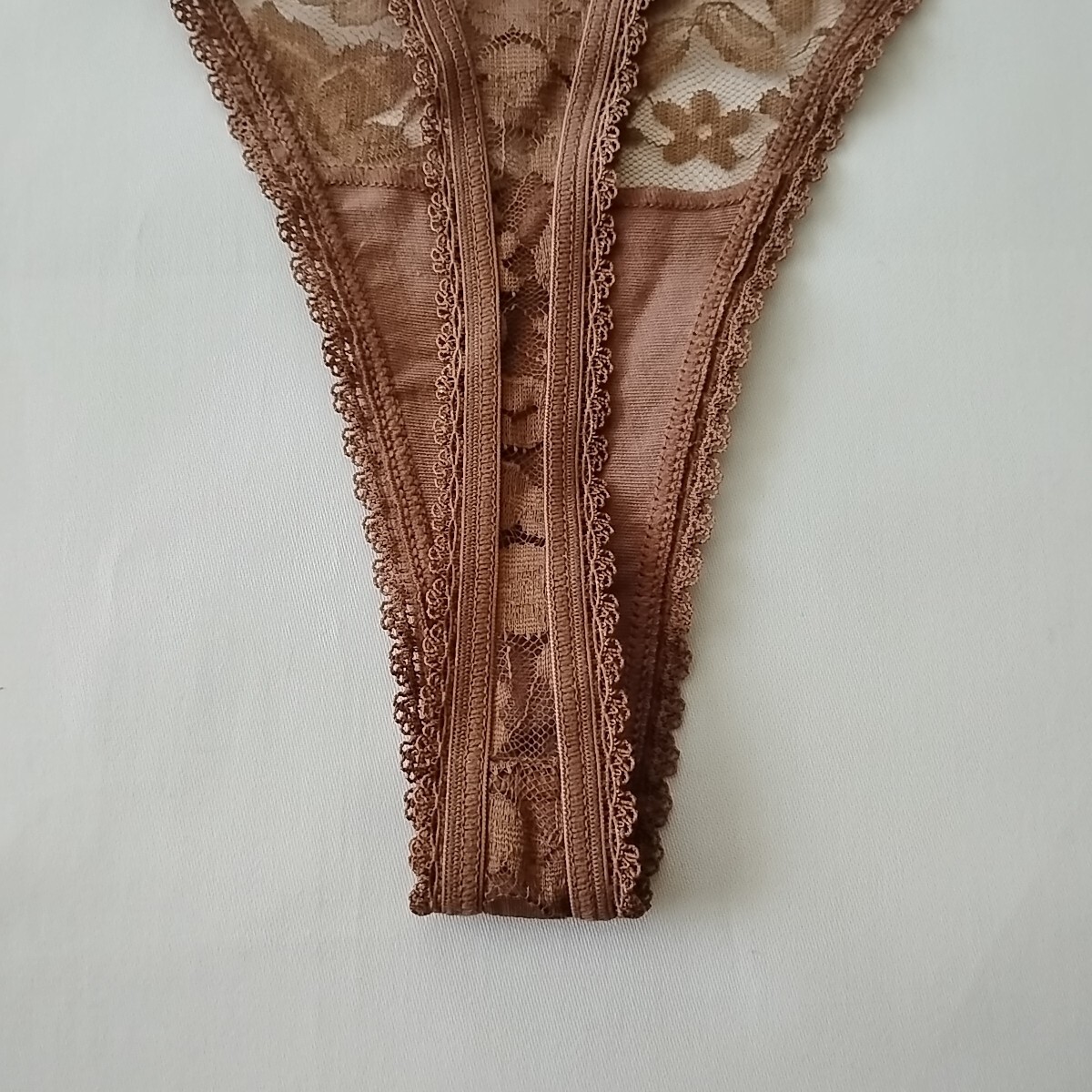 NWT INC Thong Brown Floral Lace SIZE 2XL
