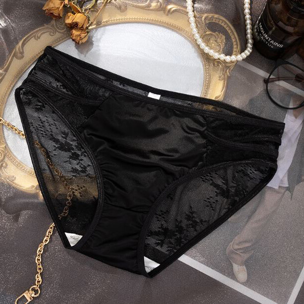 6pcs Lot Sexy Womens Satin Lingeries Panties Sheer See Through Underwear Briefs